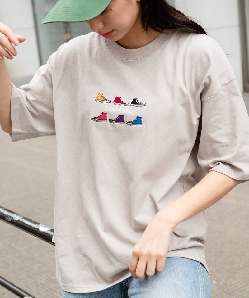 シューズ 柄 刺繍 Tシャツ