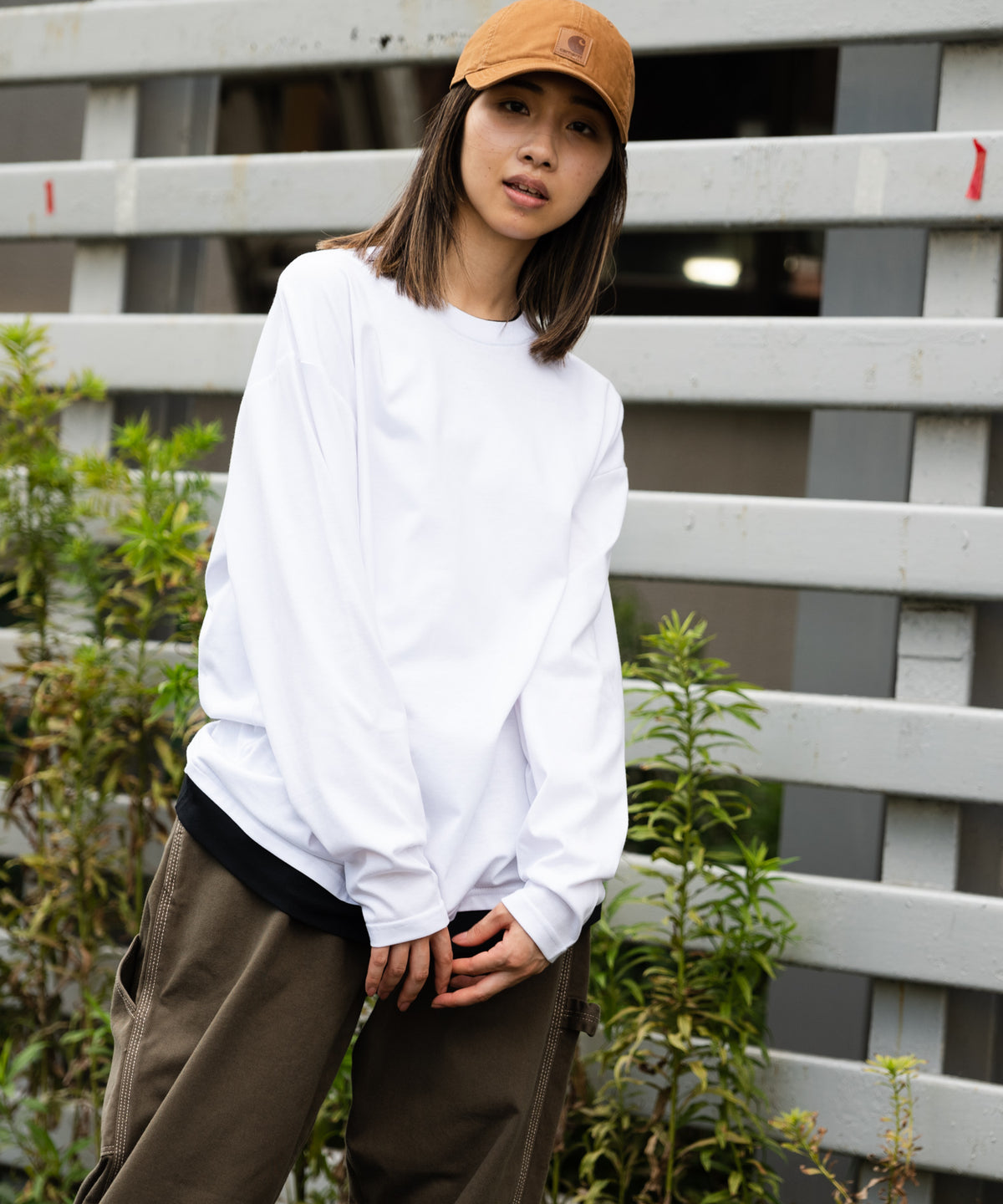 汗染み 目立ちにくい ZEROSTAIN 重ね着風 ロング Tシャツ 長袖