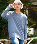 汗染み 目立ちにくい ZEROSTAIN カラー 配色 ステッチ ロング Tシャツ 長袖 ゼロステイン ビッグ シルエット BIG