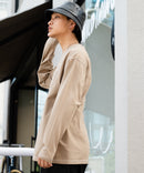 汗染み 目立ちにくい ZEROSTAIN カラー 配色 ステッチ ロング Tシャツ 長袖 ゼロステイン ビッグ シルエット BIG