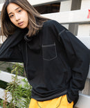 汗染み 目立ちにくい ZEROSTAIN カラー 配色 ステッチ ロング Tシャツ 長袖 ゼロステイン ビッグ シルエット BIG