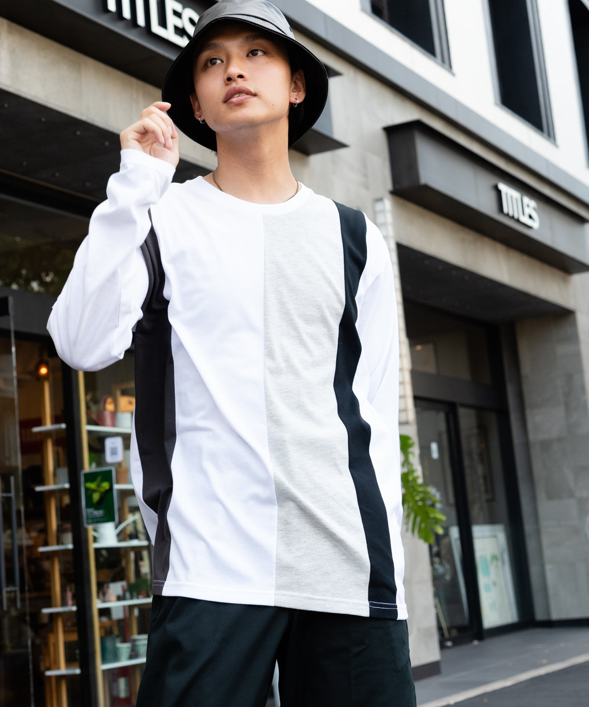汗染み 目立ちにくい ZEROSTAIN 切替 デザイン ロング Tシャツ