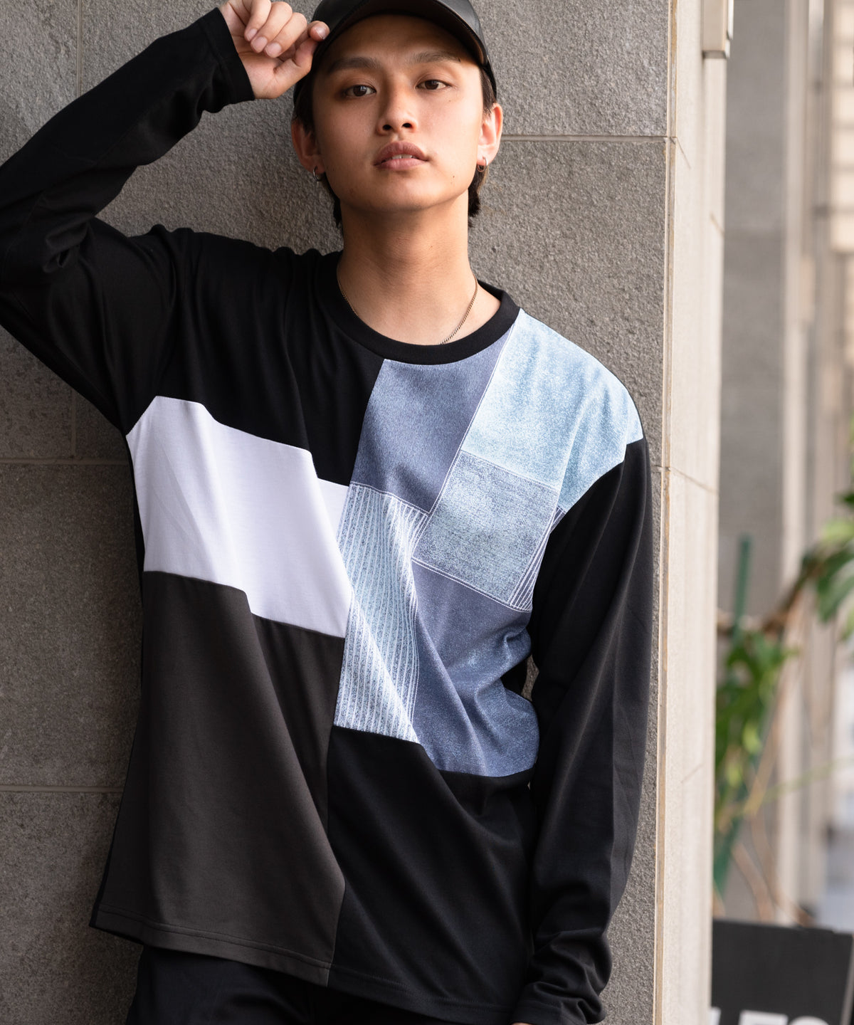 汗染み 目立ちにくい ZEROSTAIN 切替 デザイン ロング Tシャツ 汗染み 目立ちにくい ZEROSTAIN 切替 デザイン ロング Tシャツ