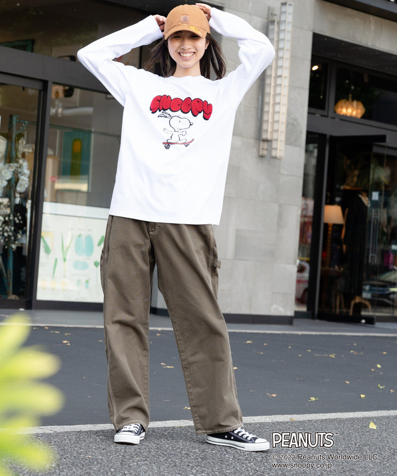 【PEANUTS ピーナッツ】 スヌーピー オリジナル デザイン ロング Tシャツ 長袖