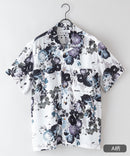 接触冷感 総柄 アロハシャツ レーヨン100％ オープンカラー 開襟 ストリート モード カジュアル 夏服  UNIIT ユニット