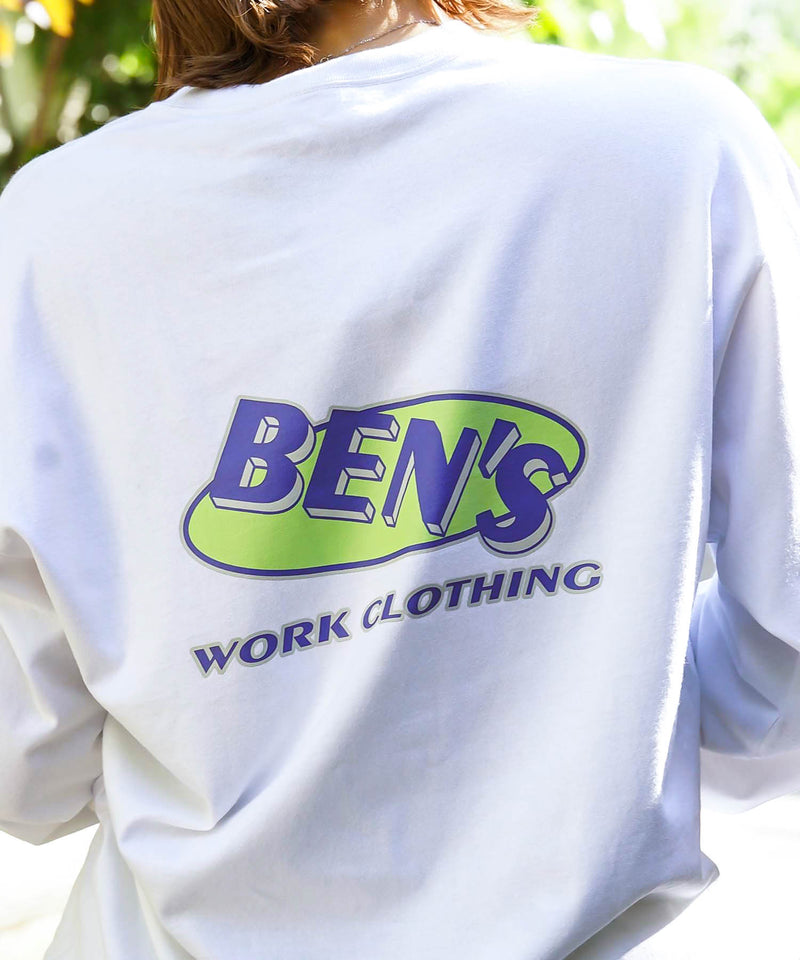 袖 プリント ロング Tシャツ BEN DAVIS