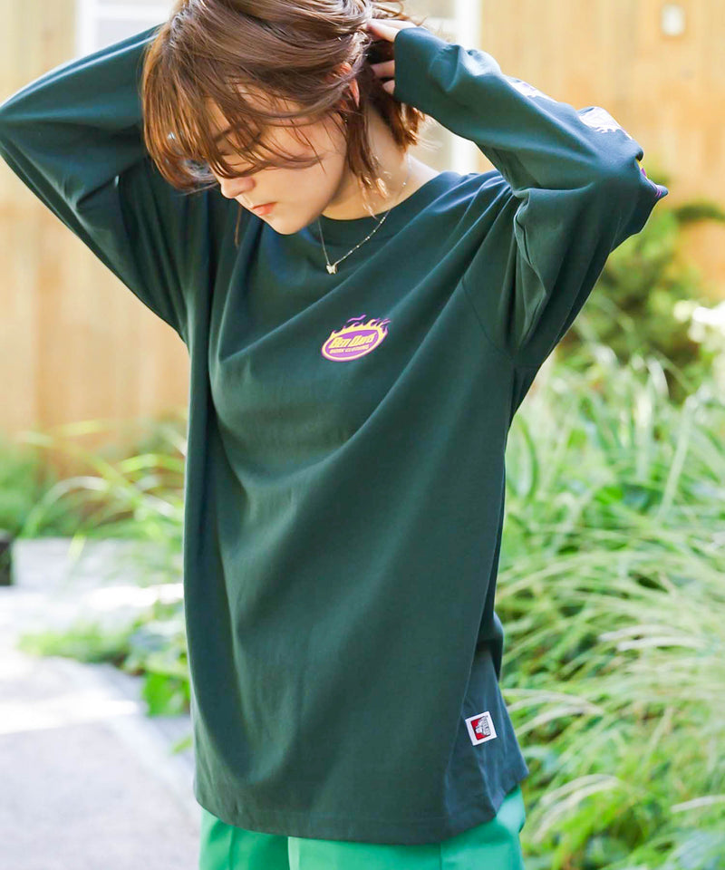 袖 プリント ロング Tシャツ BEN DAVIS