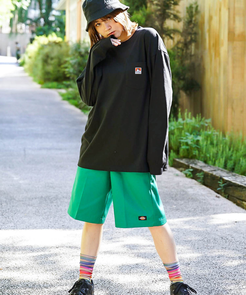 胸ポケット 付き ワイド シルエット ロング Tシャツ BEN DAVIS