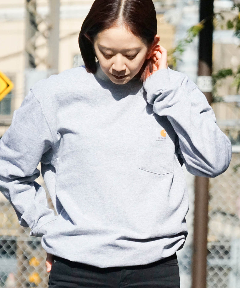 【公式通販限定取扱商品】CARHARTT カーハート Workwear Pocket LS T-Shirt ワンポイント ポケット ロンT ビッグ シルエット ロングスリーブTシャツ 長袖 K126