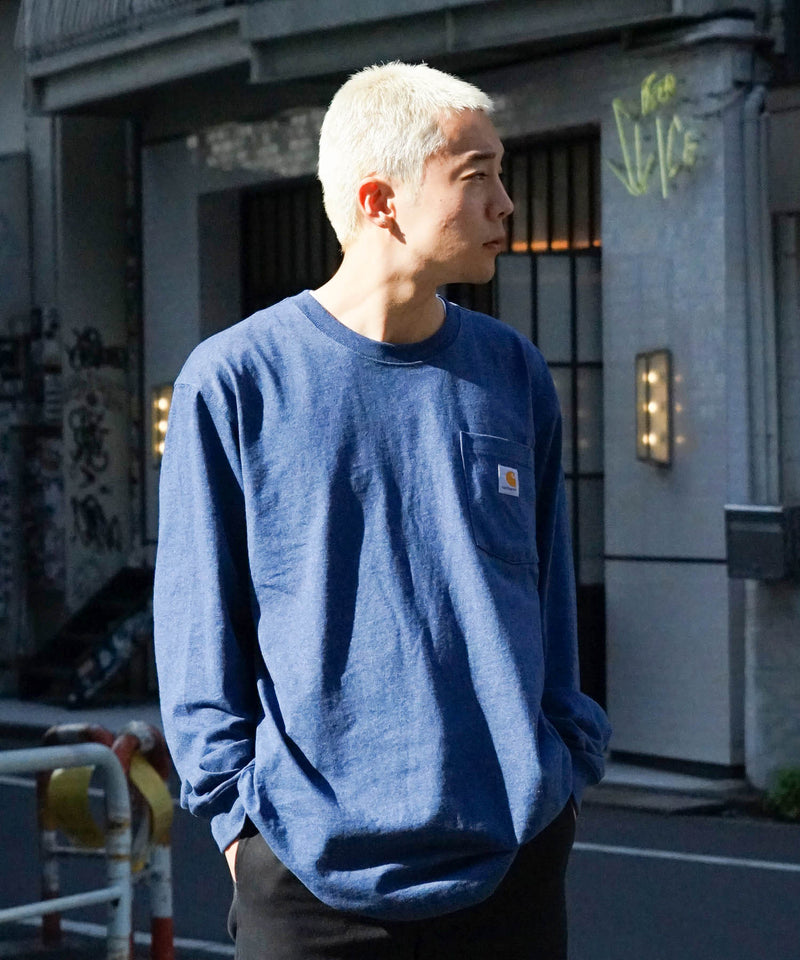 【公式通販限定取扱商品】CARHARTT カーハート Workwear Pocket LS T-Shirt ワンポイント ポケット ロンT ビッグ シルエット ロングスリーブTシャツ 長袖 K126