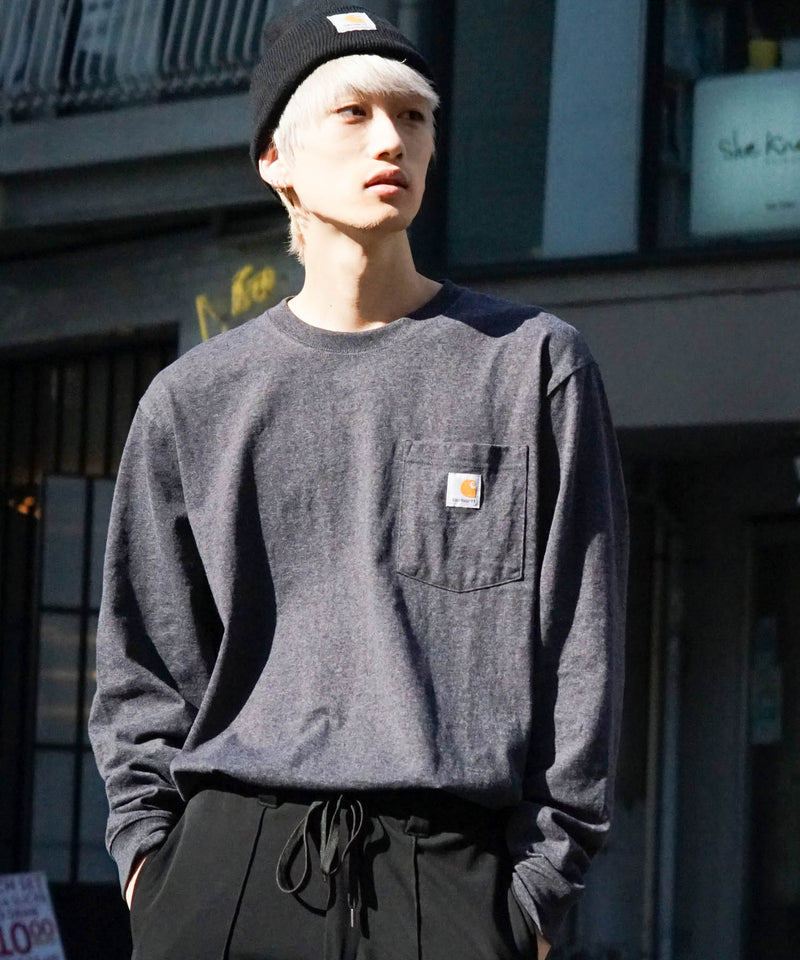【公式通販限定取扱商品】CARHARTT カーハート Workwear Pocket LS T-Shirt ワンポイント ポケット ロンT ビッグ シルエット ロングスリーブTシャツ 長袖 K126