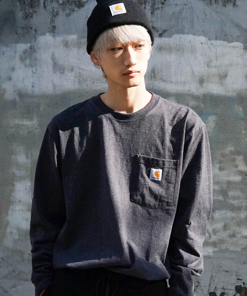 【公式通販限定取扱商品】CARHARTT カーハート Workwear Pocket LS T-Shirt ワンポイント ポケット ロンT ビッグ シルエット ロングスリーブTシャツ 長袖 K126