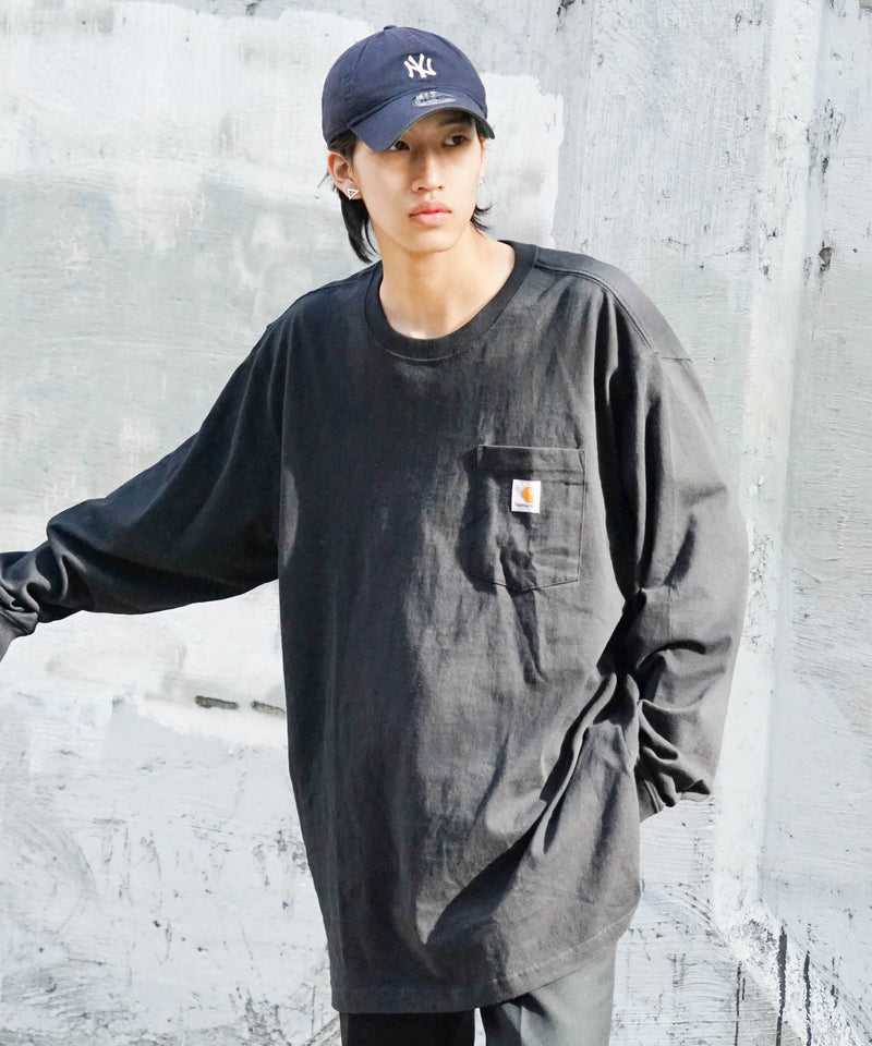 【公式通販限定取扱商品】CARHARTT カーハート Workwear Pocket LS T-Shirt ワンポイント ポケット ロンT ビッグ シルエット ロングスリーブTシャツ 長袖 K126