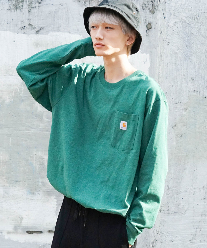 【公式通販限定取扱商品】CARHARTT カーハート Workwear Pocket LS T-Shirt ワンポイント ポケット ロンT ビッグ シルエット ロングスリーブTシャツ 長袖 K126