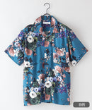 接触冷感 総柄 アロハシャツ レーヨン100％ オープンカラー 開襟 ストリート モード カジュアル 夏服  UNIIT ユニット