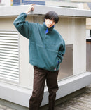 レトロ フリース  胸ロゴ 刺繍 スタンド スナップボタン BEN DAVIS