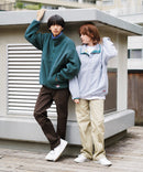 レトロ フリース  胸ロゴ 刺繍 スタンド スナップボタン BEN DAVIS