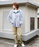 レトロ フリース  胸ロゴ 刺繍 スタンド スナップボタン BEN DAVIS