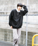 バッグ ロゴ  胸 ワッペン 裏起毛 襟付き スウェット ラガーシャツ タイプ BEN DAVIS