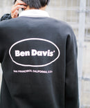 バッグ ロゴ  胸 ワッペン 裏起毛 襟付き スウェット ラガーシャツ タイプ BEN DAVIS