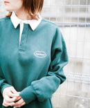 バッグ ロゴ  胸 ワッペン 裏起毛 襟付き スウェット ラガーシャツ タイプ BEN DAVIS