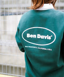バッグ ロゴ  胸 ワッペン 裏起毛 襟付き スウェット ラガーシャツ タイプ BEN DAVIS