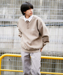 バッグ ロゴ  胸 ワッペン 裏起毛 襟付き スウェット ラガーシャツ タイプ BEN DAVIS