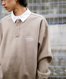 バッグ ロゴ  胸 ワッペン 裏起毛 襟付き スウェット ラガーシャツ タイプ BEN DAVIS