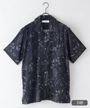 接触冷感 総柄 アロハシャツ レーヨン100％ オープンカラー 開襟 ストリート モード カジュアル 夏服  UNIIT ユニット