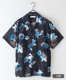 接触冷感 総柄 アロハシャツ レーヨン100％ オープンカラー 開襟 ストリート モード カジュアル 夏服  UNIIT ユニット
