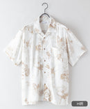 接触冷感 総柄 アロハシャツ レーヨン100％ オープンカラー 開襟 ストリート モード カジュアル 夏服  UNIIT ユニット