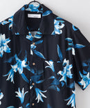 接触冷感 総柄 アロハシャツ レーヨン100％ オープンカラー 開襟 ストリート モード カジュアル 夏服  UNIIT ユニット