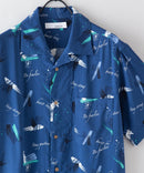 接触冷感 総柄 アロハシャツ レーヨン100％ オープンカラー 開襟 ストリート モード カジュアル 夏服  UNIIT ユニット