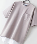 梨地 Tシャツ 裾ラウンド タンクトップ 2点セット グレー ❘ジーンズメイト公式オンラインショップ