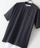 梨地 Tシャツ 裾ラウンド タンクトップ 2点セット ブラック ❘ジーンズメイト公式オンラインショップ