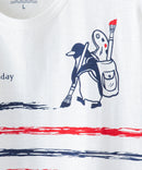 ペンギン プリント Tシャツ スラブ さらさら BLUE STANDARD ブルースタンダード