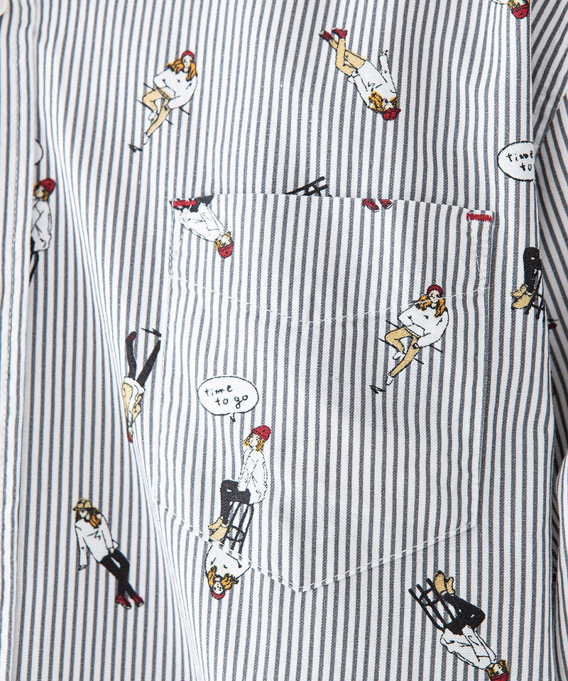 オックス総柄シャツ
