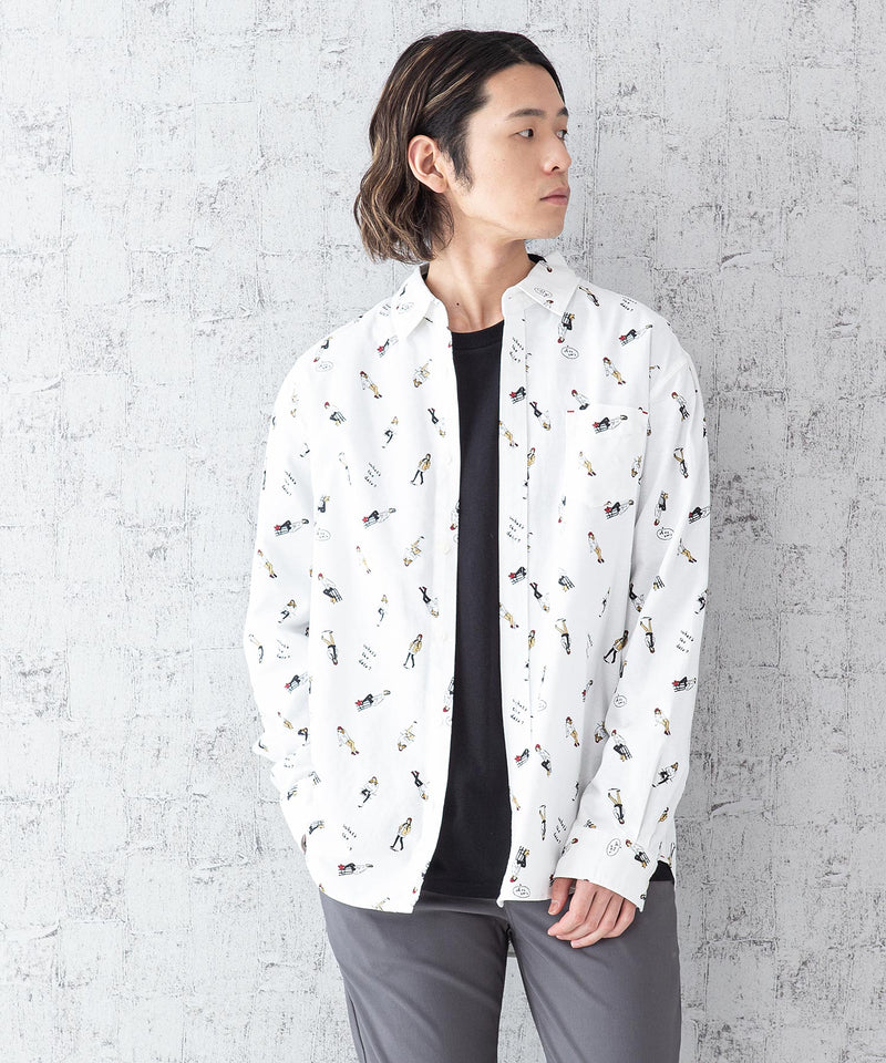 オックス総柄シャツ