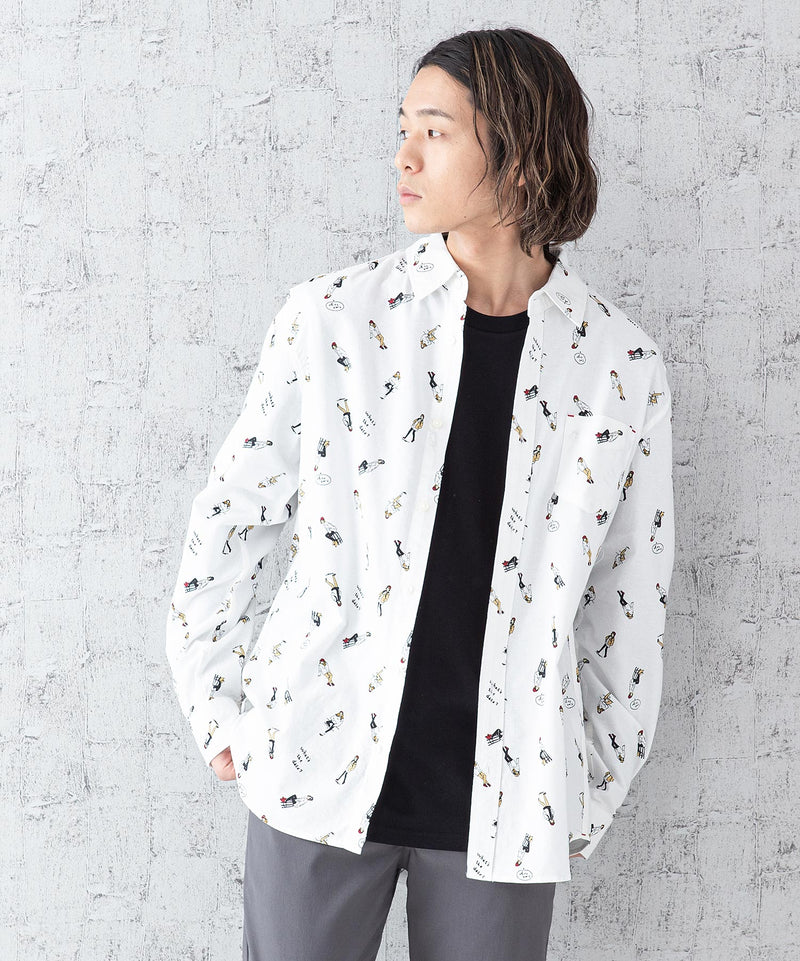 オックス総柄シャツ