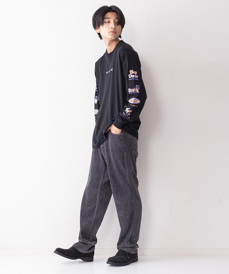 袖プリントロゴ ロングTシャツ