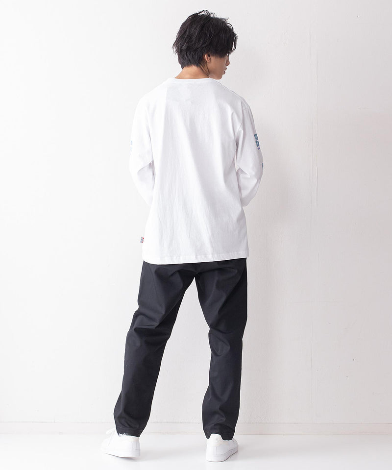 袖プリントロゴ ロングTシャツ
