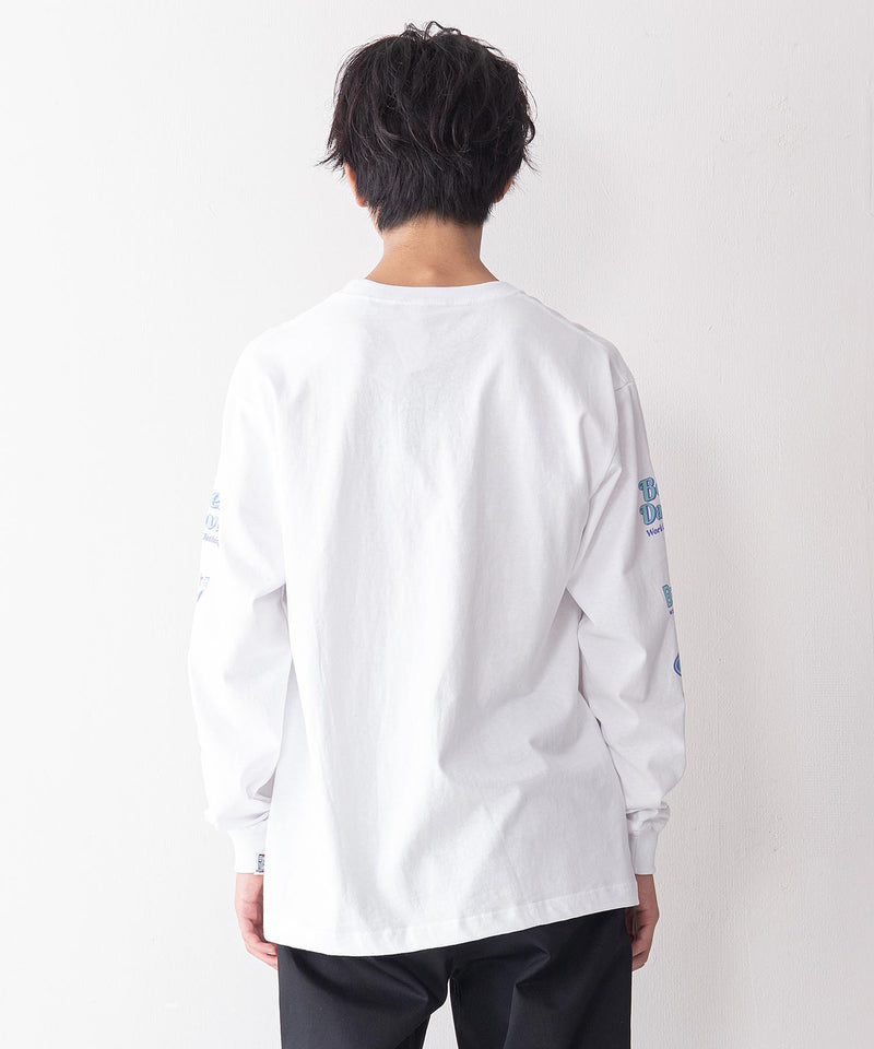 袖プリントロゴ ロングTシャツ
