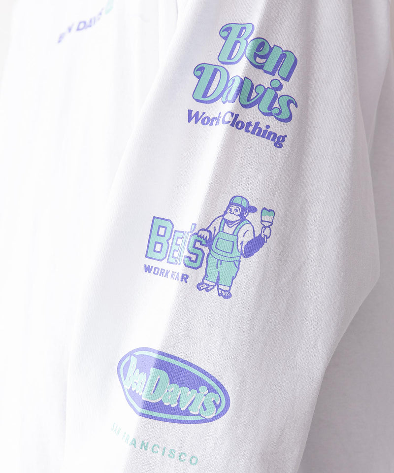 袖プリントロゴ ロングTシャツ