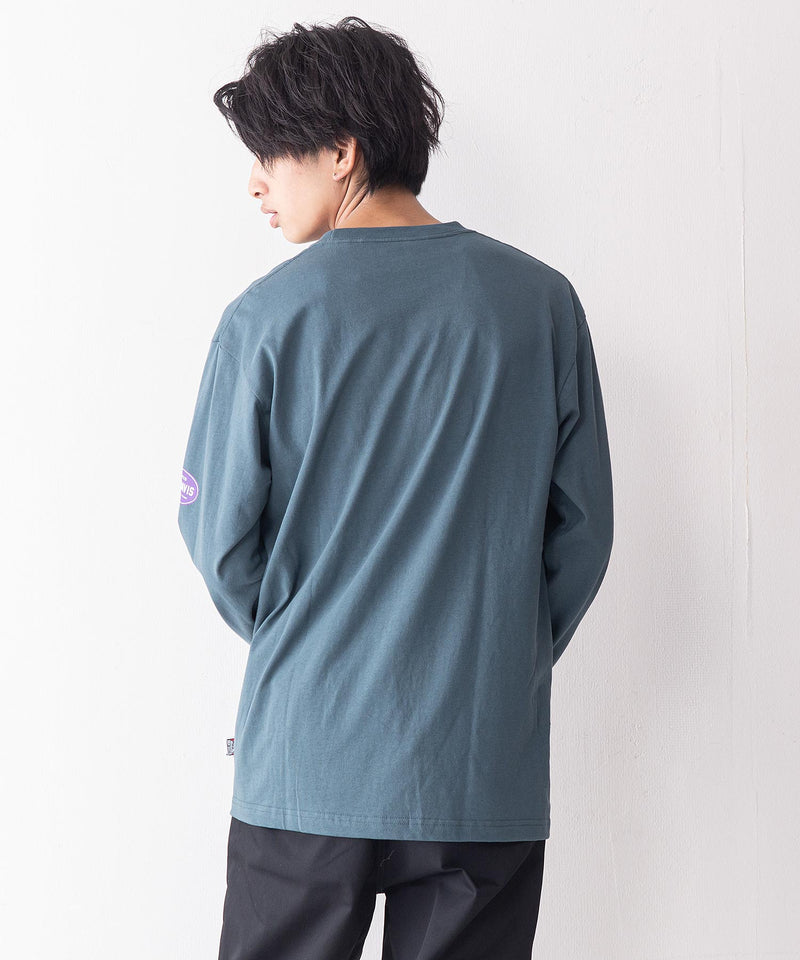 袖プリントロゴ ロングTシャツ