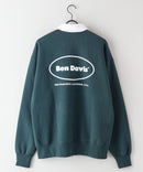 バッグ ロゴ  胸 ワッペン 裏起毛 襟付き スウェット ラガーシャツ タイプ BEN DAVIS