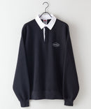 バッグ ロゴ  胸 ワッペン 裏起毛 襟付き スウェット ラガーシャツ タイプ BEN DAVIS