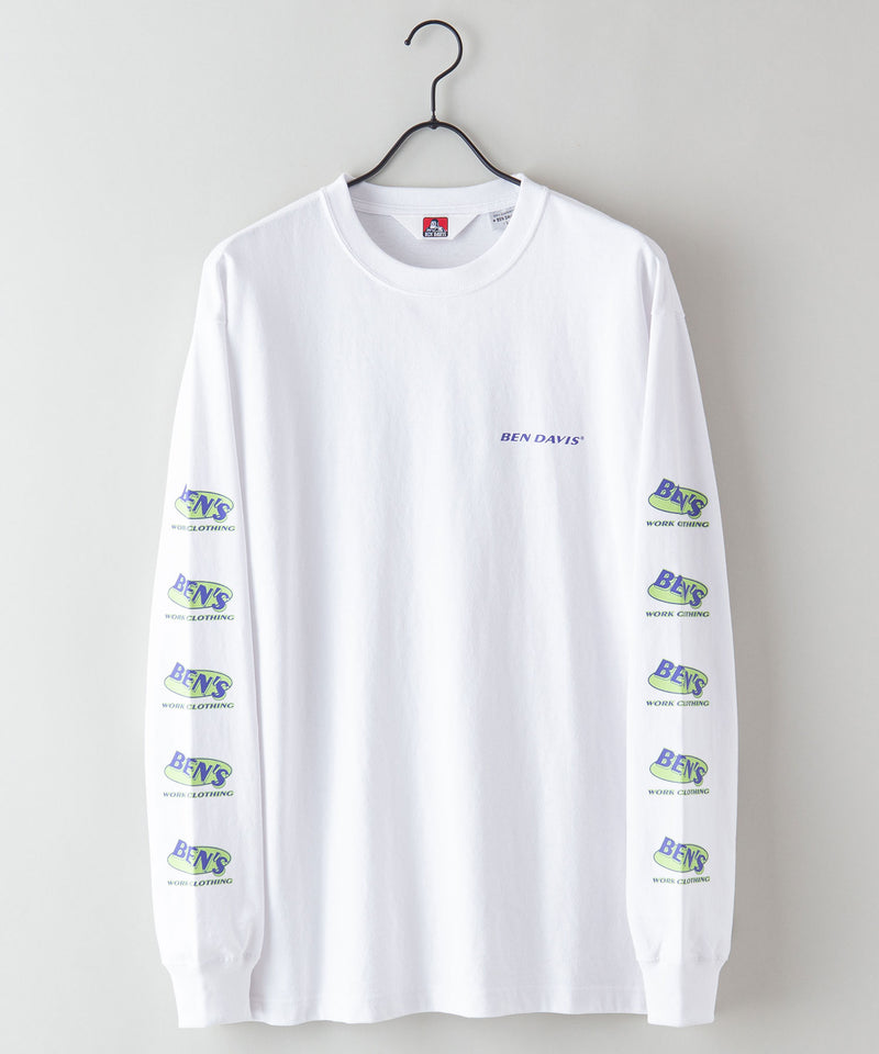 袖 プリント ロング Tシャツ BEN DAVIS