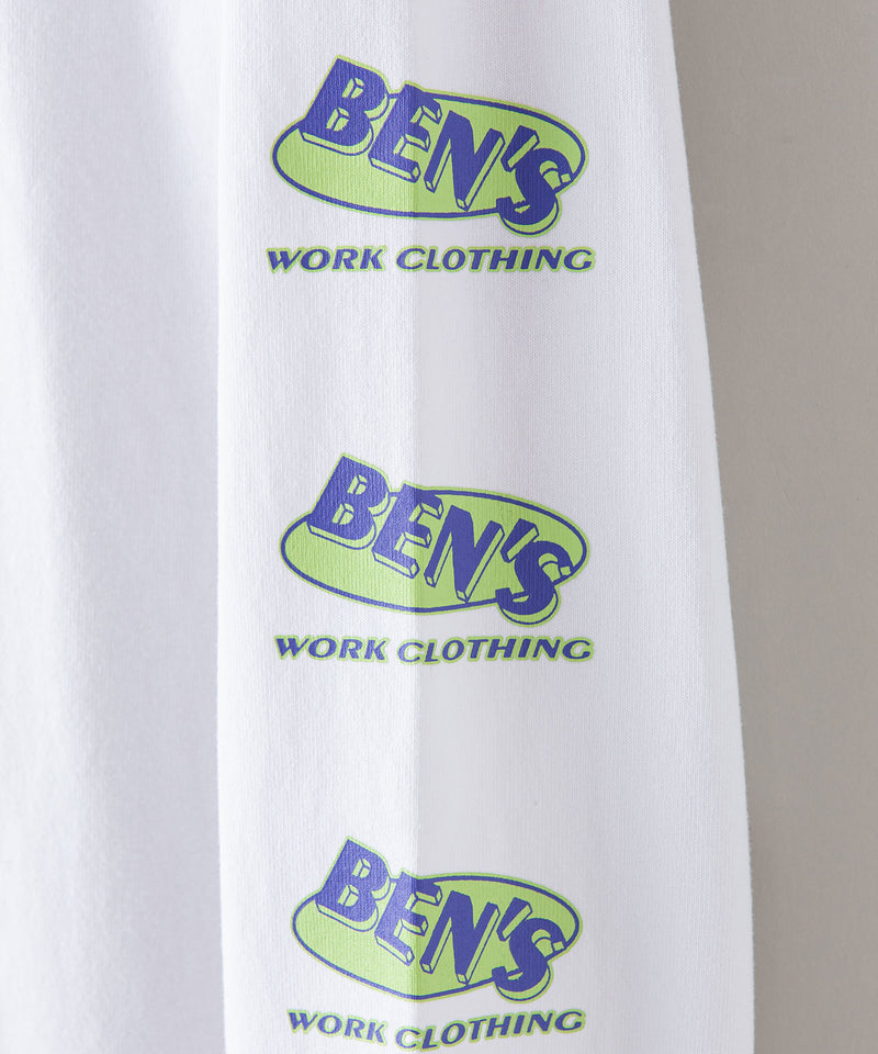 袖 プリント ロング Tシャツ BEN DAVIS