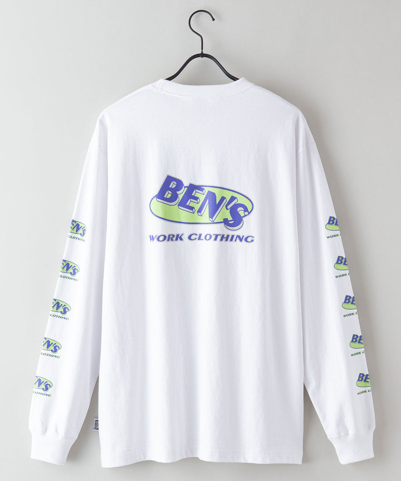 袖 プリント ロング Tシャツ BEN DAVIS