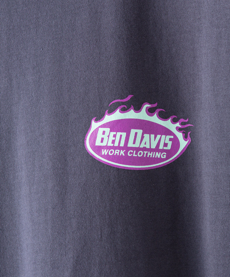 袖 プリント ロング Tシャツ BEN DAVIS